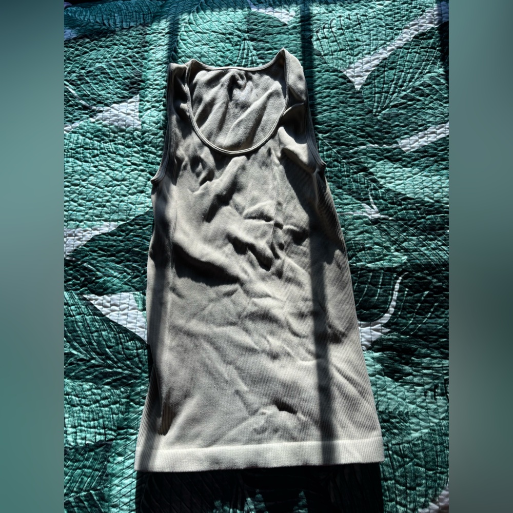 Classic Sleeveless Tank Top in Light beige- Unbranded